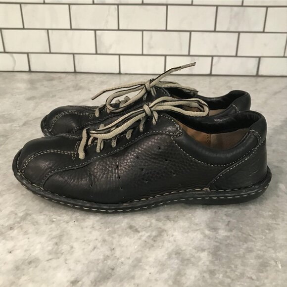 Born Shoes Womens Size 7 Black Leather Lace Up Casual Comfort Oxford EU 38 B3448 - Picture 3 of 9